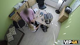 Sweet girl gives her pussy to fuck the naughty loan agent!