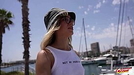 German scout picks up slim teen megan for casting fuck with squirt orgasm