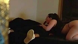 Amber gives the rookie cameraman a warm blowjob