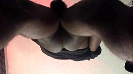 Crossdressing transsexual with big ass swallows monster black cock like a demon.