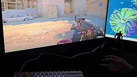 My Girlfriend With Big Tits Surprises Me While Gaming!