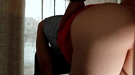 i bent over, he fucked my pussy wildly, now it's swollen and sticky with cum