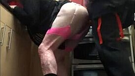 crossdresser eagerly takes it ass to mouth