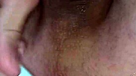 watch this uncut big tattooed cock cum hands free from anal prolapse?