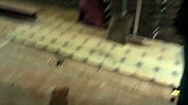 sexy girl pisses on construction site and flashes tits to workers!