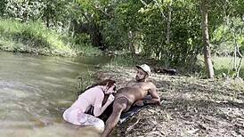 Albina, why fuck that stranger in the bush who jerked off to you?