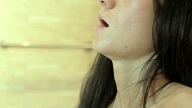 brunette eveline relaxes in the bathroom with a private solo session