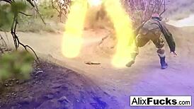 Alix And Sarah Engage In Intense Lesbian Fucking With A Satanic Monster