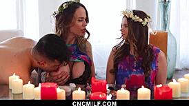 the freeuse guy transported to milf and teen spiritual livestream