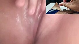 Me excitando com a novinha safada da minha ex batendo uma siririca gostosa que me fez gozar.