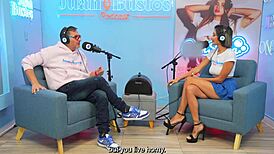 Latina Gigi Damessco Wets Pussy With Fuckmachine On Podcast