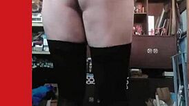 Michelle's Intriguing Transvestite Photos in Lace Skirt