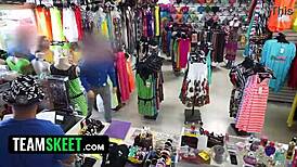 the bikini thief gets caught and fucked by the angry security guard