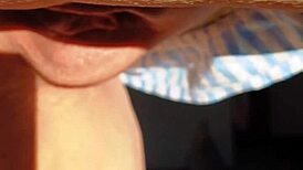 mature woman spreads her huge labia for close-up flashing in homemade video