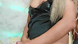 Intensely masturbating in sexy clothes as a transsexual