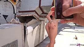 Wow, german scout picks petite teen natascha for her first street casting fuck!