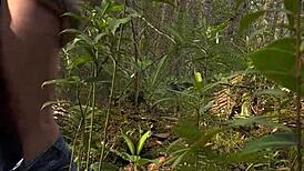 Girl In Forest Fucks Monster Cock Boldly!