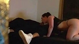 Amber gives the rookie cameraman a warm blowjob