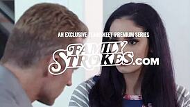 cute girl in football shorts gets tits oiled and admired during play