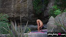 Daniella Smith Flexes Naked In Outdoor Yoga