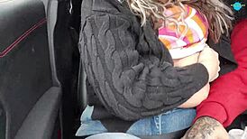 Dirty husband gets blowjob in car! Wife sucks him off outdoors!