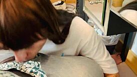 Deepthroat leads to cum eating and rough domination