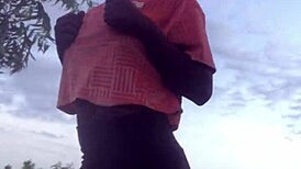 crazybitch twerks wildly half naked in forest