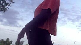 crazybitch twerks wildly half naked in forest