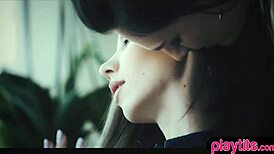 Two Extra Petite Brunette Teens Have Lesbian Fun