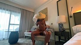 hot big natural butt girl rides a big cock and gets fucked hard in cowgirl