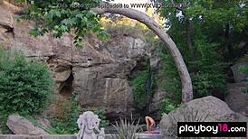 Daniella Smith Flexes Naked In Outdoor Yoga