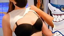 Olga Aoki moans during deepthroat and creampie 😍