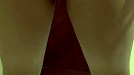 curly haired hot girl dancing funk in mini skirt with anal plug