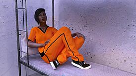 Redhead Prisoner Engages in Shaved Pussy Masturbation and Fingering During Prison Life Roleplay Part 1