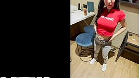 Latina teen with braces takes big white cock in casting interview