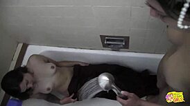 Two lesbians enjoy magnificent sex then shower together