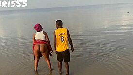 HAVING FUN ON THE BEACH WITH ASIAN PORNSTAR AND EUROPEAN BACKSTAGE!!