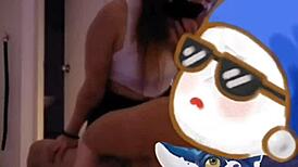 Olga Aoki moans during deepthroat and creampie 😍