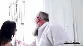 old man fucks small 18+ tits skinny brunette babe. so hot!!