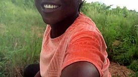 crazybitch twerks wildly half naked in forest