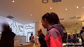 exceptional czech chick tempted in shopping centre and shagged in pov 😏