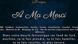 Fransk femdom-gudinne gir detaljert dirty talk runkeinstruksjoner i ASMR