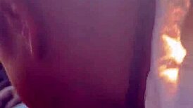 Ebony girl sucks big black cock and swallows cum in car