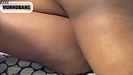 My Big Booty Ebony Gets Pounded from the Back, Creaming All Over Black Cock with Pleasure