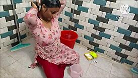 wet saree in the shower