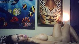 Behind the scenes, Maxxx Loadz fucks sexy slim brunette babe