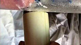 soft cock cums after gentle vibrator stimulation