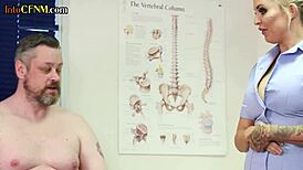 Femdom CFNM Nurse Babes Assist Small Cock Dude In Hospital Group Session