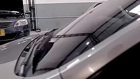 His car broke down but he lucked out with muscular latina bodybuilder.