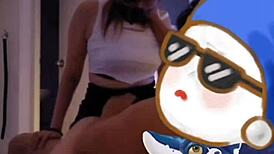 Olga Aoki moans during deepthroat and creampie 😍